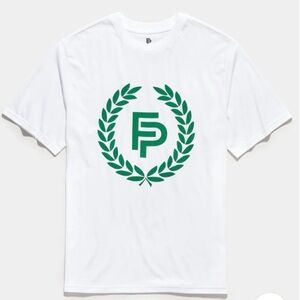 NWT Flint Park Men's Medium Logo T in White Shirt Organic Cotton Blend Tennis